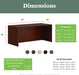 MOD Office Desk, Large Computer Desk Shell, Mahogany, 60" Table