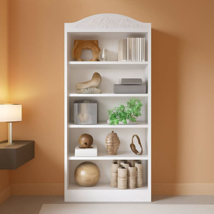 73 Inch Tall 5 Tier White Bookshelves, Modern 5-Shelf White Library Bookcase with Shelves, Freestanding Etagere Shelving Unit for Living Room/Home (1)