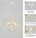 Modern Crystal Chandelier, 5-Light Farmhouse White Chandelier for Dining Room Vintage Hanging Pendant Light Fixtures round Chandelier for Kitchen Island Entryway Foyer Bedroom Office Bar