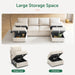Beige Modular Sleeper Sectional With Storage Ottoman