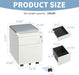 White Mobile File Cabinet, 2 Drawers, Seat