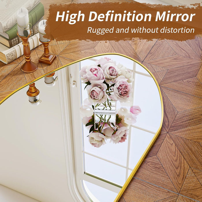 Full Length Dress Mirror - 76"X34" Floor Mirror, Gold