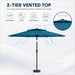 11FT Patio Umbrella, 2 Tier Outdoor Table Umbrella, Large Vented Market Umbrellas with Crank Lift, 8 Sturdy Ribs for Backyard, Deck, Pool, UPF50+ UV Protection
