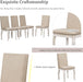 TREXM 5-Piece Farmhouse Dining Table Set Wood round Extendable Dining Table and 4 Upholstered Dining Chairs (Oak Natural Wood + Antique White)