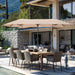 13Ft Rectangle Patio Umbrella, Double Sided Outdoor Table Umbrella with Crank & 1.5" Pole, Large Market Umbrella for Poolside Garden Deck Backyard, Beige