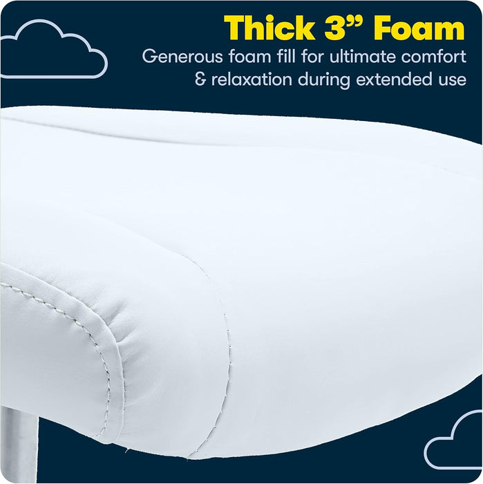 Essential Armless Deskchair, Small Task Chair with Wheels, Breathable Mesh Back, quality Foam Cushion Seat for Comfort, Functional, Lightweight and Versatile, Sky Blue