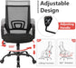 Office Chair Computer Chair Ergonomic Cheap Desk Chair Adjustable Comfortable Mid Back Task Rolling Swivel Chair with Lumbar Support for Home Office Desk, Black