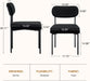 Dining Chairs Set of 6 Boucle Upholstered Kitchen Chairs with Curved Backrest Modern Dinner Chair with Metal Legs for Dining Room Living Room Vanity Black