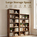 6 Tier Bookshelf, Tall Display Storage Shelves Floor Wood Shelves, Brown | Floor Standing 6 Tiers Display Storage Shelves 63 in Tall Bookcase Home Decor Furniture for Home Office, Living Room, Bedroom