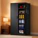 SeventyOne Inch IndustrialGrade Lockable Metal Cabinet Black