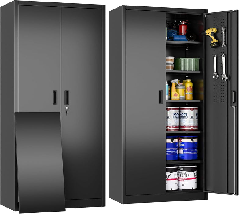 SeventyOne Inch IndustrialGrade Lockable Metal Cabinet Black