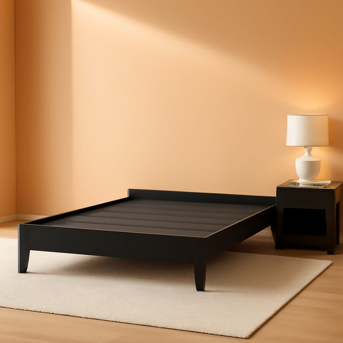 Signature Design by Ashley Socalle Casual Queen Platform Bed with Metal Slats, No Box Spring Needed, Black