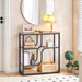 29.5" Console Table, 5-Tier Sofa Table, behind Couch Table with Storage Shelves for Hallway, Living Rooms, Entryway, Greige and Black BG69XG01