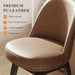Swivel Counter Height Bar Stools Set of 4, Tall Faux Leather Barstools, Modern Bar Chairs with Solid Back and Wood Legs for Kitchen Island，Brown