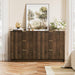 Walnut Dresser for Bedroom, Modern Dresser with 6 Drawers and Smooth Slides, Wide Chest of Drawers with Golden Handles for Bedroom, Living Room, Closet, 15.7" D X 55.1" W X 31.4" H
