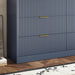 6 Drawer Fluted Dresser for the Bedroom, 55" Wide Wooden Dresser with Deep Drawers, Large Floor Chest of Drawers, Modern Long TV Stand, Storage Cabinet for Livingroom, Hallway, Blue
