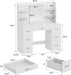 Vanity Desk with LED Lighted Mirror&Power Outlet, 3 Model Lights Makeup Vanity Table with 7 Drawers and 6 Storage Shelves for Bedroom and Dressing Room (White)