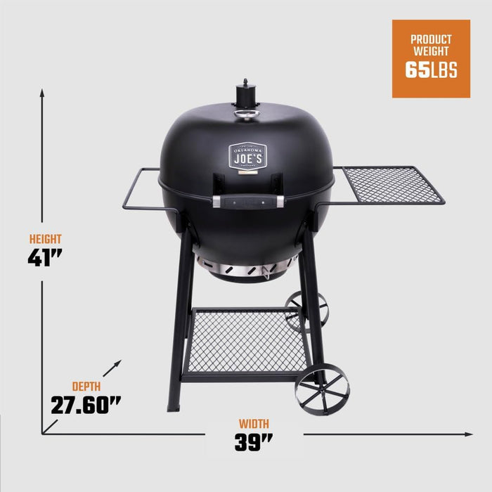 Blackjack 21.5 In. Heavy-Duty Kettle Charcoal Grill with 382 Sq. In. Cooking Area, Black