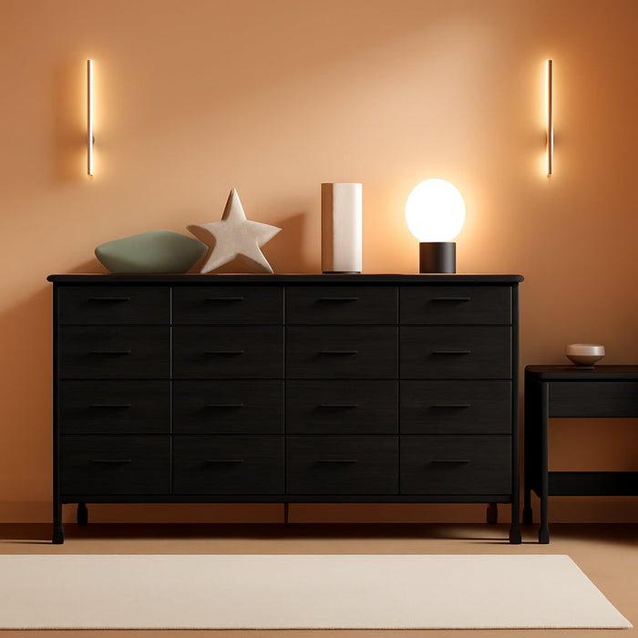 Black Dresser with 16 Drawers