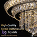 24in Crystal Chandelier Flush Mount Remote Control