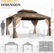 10' X 13' Hardtop Gazebo Galvanized Steel Outdoor Patio Gazebo Canopy Double Roof Pergolas Aluminum Frame with Netting and Curtains for Garden, Patio, Lawns, Parties