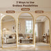 Full Length Mirror, 76"X44" Oversized Full Body Mirror Gold, Arched