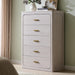 46" Tall Transitional 5-Drawer Dresser for Bedroom, Frosted Oak
