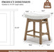 Counter Height Bar Stools Set of 6, Barstools with Upholstered Leather Saddle Seat and Solid Wood Legs 24 Inch Kitchen Counter Stools for Bar, Dining, Farmhouse, White