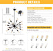 Black Sputnik Chandeliers 36 Inch Pendant Lighting