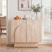 Buffet Cabinet with Storage, 31.5” Modern Sideboard Cabinet with Arched Doors & Shlef, Farmhouse Accent Media Console Credenza for Living Room/Dining/Kitchen/Entrayway, Travertine