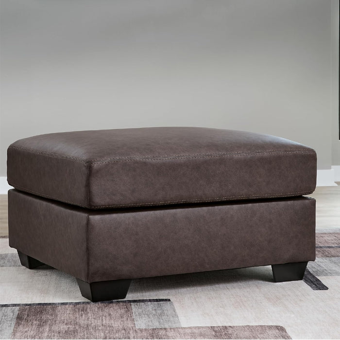 Walker Point Contemporary Faux Leather Oversized Accent Ottoman, Dark Brown