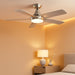 Ceiling Fans with Lights, 42 Inch Low Profile Ceiling Fan with Light and Remote Control, Flush Mount, Reversible, 3CCT, Dimmable, Quiet, Nickel Small Ceiling Fan for Bedroom Indoor/Outdoor Use