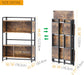 No Assembly 4 Tiers Folding Bookshelf 44.41''H Extra Storage,Rustic Brown