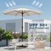 11FT Patio Umbrella, Outdoor Umbrella with with 8 Sturdy Fiberglass Ribs,Market Table Umbrella with Push Button Tilt and Crank,Suit for Backyard,Garden,Pool,Deck(Creamy-White)