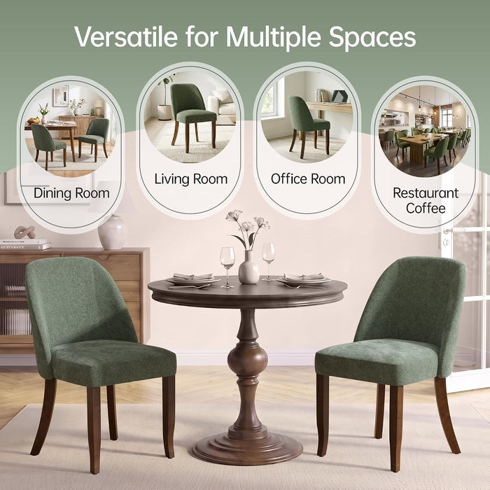 Dining Chairs Set of 4, Upholstered Wooden Kitchen Chairs, Green