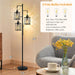 Dimmable Floor Lamp, Farmhouse Standing Lamp with Elegant Metal Cage, Industrial Tall Tree Floor Lamps for Living Room, Bedroom, Study Room, Office, 2000LM LED Bulbs Included - 68", Black