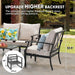 4 Pieces Patio Furniture Set W/Loveseat,Coffe Table,Outdoor Conversation Metal Sofa with High Back and Thick Cushion,For Backyard,Garden,Beige