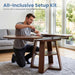 Extendable round Dining Table for 4-8, Modern Kitchen Oval Dinner Table with Storage Shelf, Wood Pedestal Table, Space Saving Modern Style, Brown