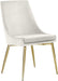 Karina Collection Modern | Contemporary Velvet Upholstered Dining Chair with Sturdy Metal Legs, Set of 2, 19.5" W X 21.5" D X 33.5" H, Cream
