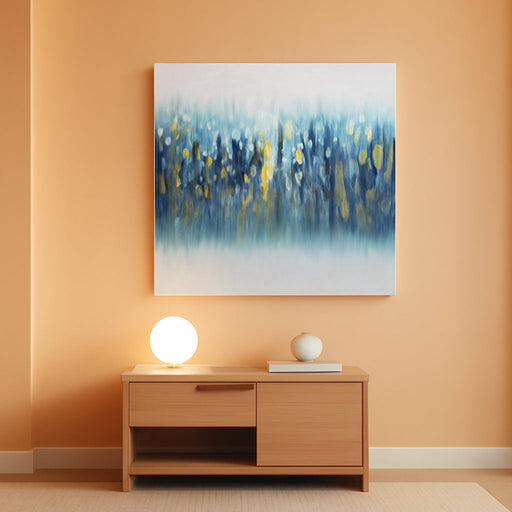 Art,30X60Inch Colorful Knife Painted on Canvas Teal Blue Fantasy Abstract Paintings Seascape Artwork Modern Colorful Acrylic Wall Art Wood inside Framed Ready to Hang