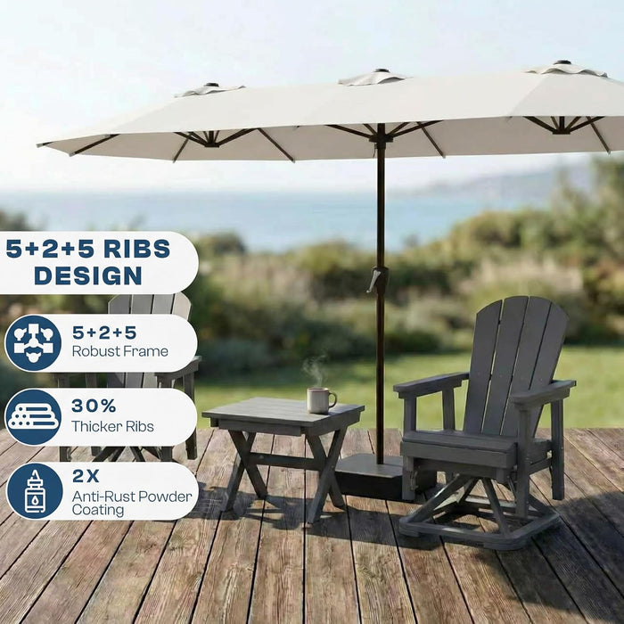 15FT Large Patio Umbrella with Base Included