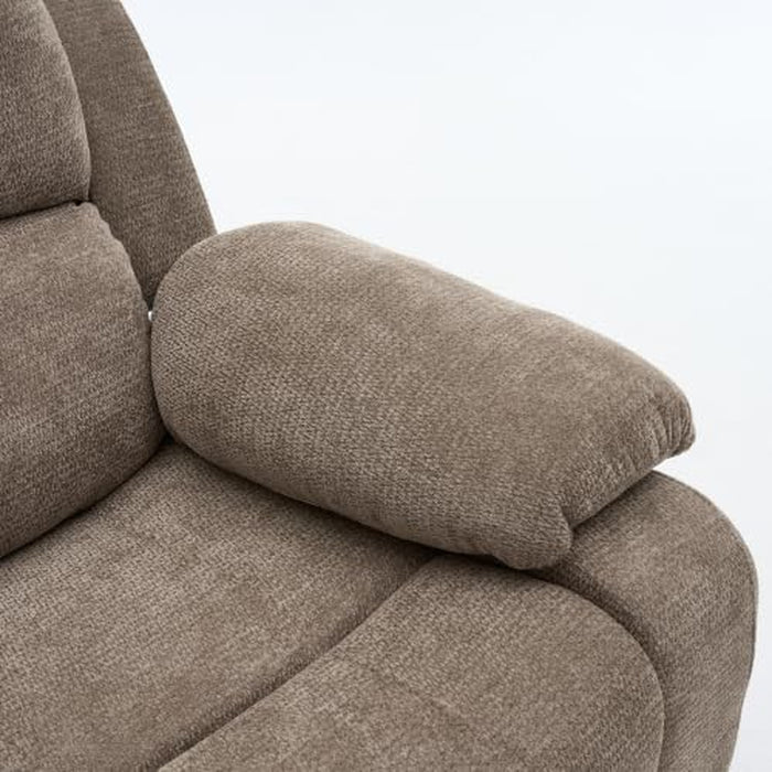 Manual Single Lounge Recliner Chair with Adjustable Backrest, Khaki