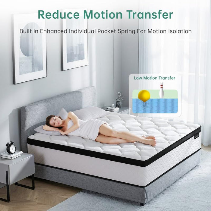 Queen Size Hybrid Memory Foam Mattress Stabilizing
