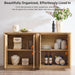 Rattan Arched Door Sideboard Buffet Cabinet, Natural Oak