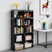 6-Tiers Portable Bookshelf with Fabric Cloth at Back, 10 Cube Closet Storage Organizer Bookcase, Living Room,Study Room,Bedroom, Black