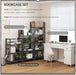 No Assembly Folding Bookshelf Book Shelves, 5-Tier 62.2"" H Collapsible Foldable Bookcase Storage Industrial Shelf for Living Room Bedroom Office