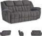Foreside Contemporary Stain Resistant Manual Reclining Sofa, Gray