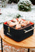 CUBE Portable Charcoal Grill, Tabletop BBQ, Perfect Tailgate, Beach, Patio, or Camping Grill, Lightweight & Compact Small Grill with Preparation Board & Food Storage Tray, Matte Black