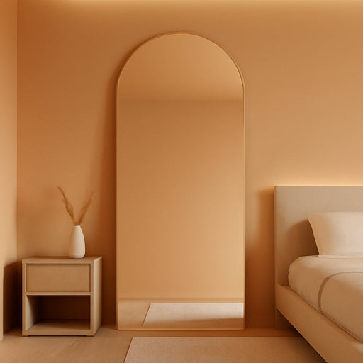 76"X34"Floor Mirror Full Length,Arched Full Length Mirror with Stand,Full Body Mirror,Hanging or Large Leaning for Bedroom Living Room Gold