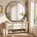40 Inch round Mirror, Black Metal Frame Wall Mirror for Bathroom